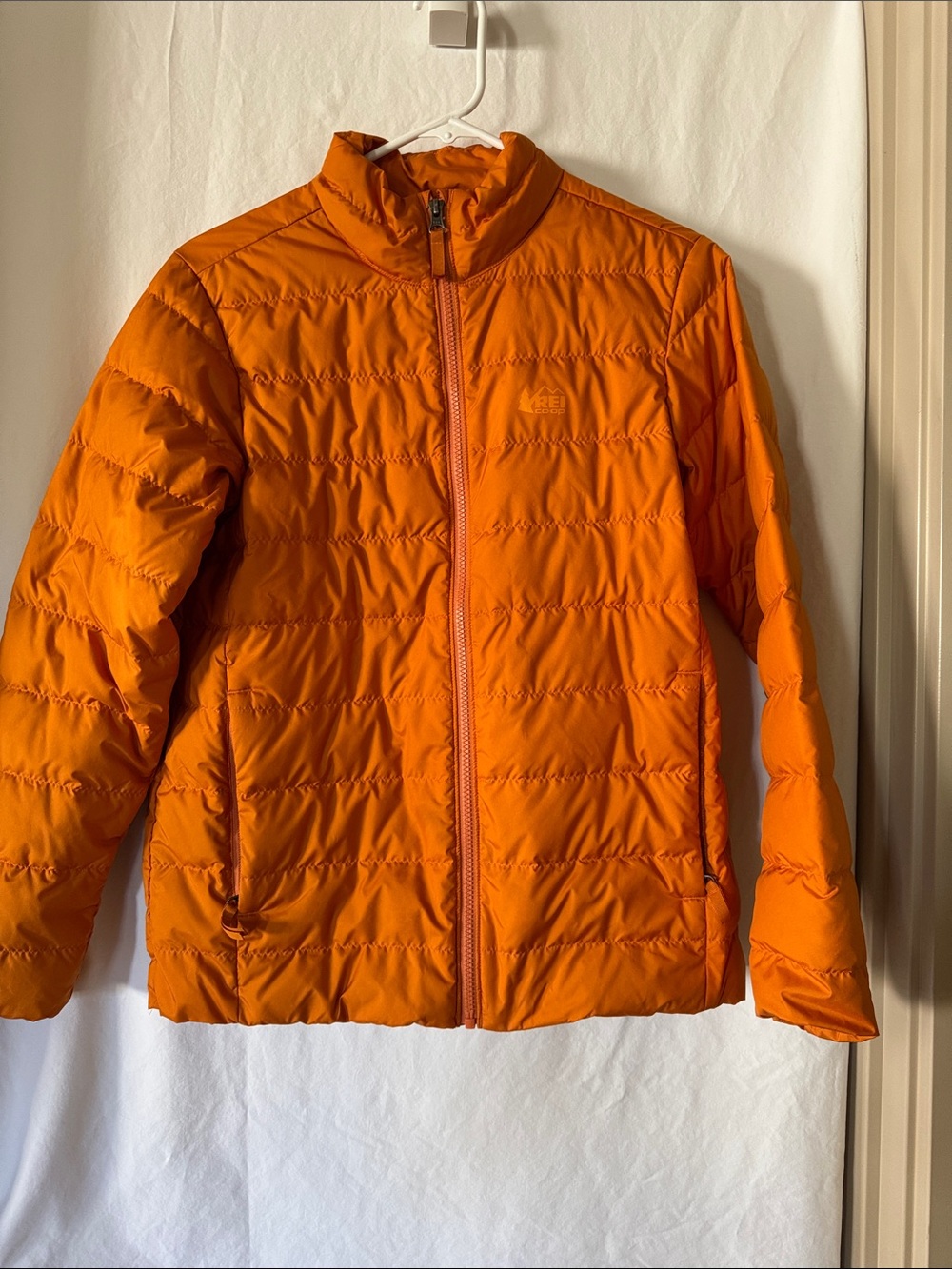 REI Co-op Orange Down Puffer Jacket Coat Youth Girls XL Fits Women S 4 6 EUC